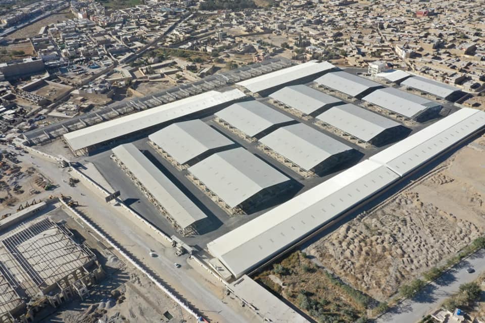Quetta commercial centre aerial view development